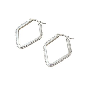 Boucles d'oreilles en or en forme de diamant, best-seller transfrontalier, avec diamants, style niche, luxe léger et sensation haut de gamme, très tendance - Product Image 5
