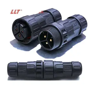 LLT M25 600V 35A Wire to Wire 3 Pin Connector Male and Female Welding Cable Electrical Plug Waterproof IP67 for Inverter
