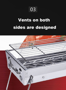 <span class=keywords><strong>เตา</strong></span>บาร์บีคิวแบบพกพาสำหรับตั้งแคมป์ <span class=keywords><strong>ทำ</strong></span>จากวัสดุ<span class=keywords><strong>ทำ</strong></span><span class=keywords><strong>เอง</strong></span> พับเก็บได้ ใช้ถ่าน - Product Image 4