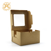 Petit emballage de pâte Friandise à pâtisserie Boîtes à beignets quotidiennes personnalisées 6X6X4 Mini à emporter Donut Mochi brun Boîte à gâteaux 1 douzaine