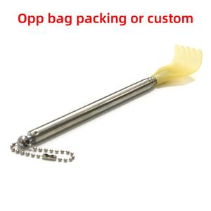 Masajeador de espalda extensible de acero inoxidable, rascador de espalda de Metal, picazón, cabeza de plástico, rascador retráctil de cuatro secciones - Product Image 5