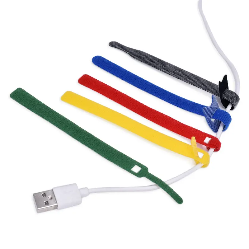 High Quantity 50 Pcs Reusable Fastening Cable Ties Releasable Hook And Loop Cable Ties Small