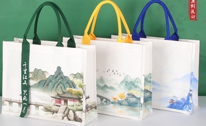 กระเป๋าโท้ทแบบสะพายหลังคุณภาพสูง รีไซเคิลได้ เป็นมิตรกับสิ่งแวดล้อม พิมพ์โลโก้ วัสดุผ้าแคนวาส หูหิ้วแบบยาว ปรับแต่งได้ เหมาะสำหรับเป็นของขวัญ - Product Image 2