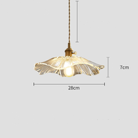 Estilo nórdico moderno minimalista latón colgante luz creativa hoja de loto cristal LED cabecera cobre Villa hogar Oficina