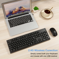 Keyboard nirkabel ergonomis 2.4Ghz standar kantor rumah, kit Kombo dan mouse tenang multimedia murah
