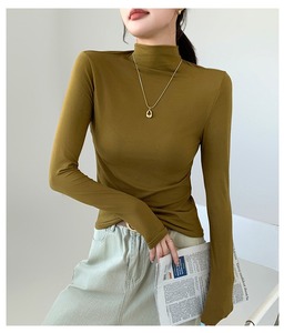 Maglietta a maniche lunghe a collo alto Semi da <span class=keywords><strong>donna</strong></span> all'ingrosso, Slim Fit Casual autunno e inverno - Product Image 4