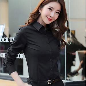 T26310 レディースプロフェッショナルシャツ 長袖スリムフィットオフィスブラウス テーラードワークシャツ モダンビジネスフォーマルシャツ - Product Image 3
