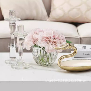 <b>Artificial</b> <b>Hydrangea</b> Scented Flower Glass Vase Minimalist Style Wedding Decor Reusable Aromatherapy Ornament - Product Image 2