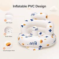 Siège de sol gonflable moderne pour bébé avec pompe à air intégrée, grand motif citrouille, chaise-canapé pour nourrisson pour apprendre à s'asseoir, chambre et salon