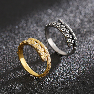 Herren Geometrischer Wasserdichter Vergoldeter Edelstahl Kristall-Strass Bart-<span class=keywords><strong>Ring</strong></span> Klassischer Unisex Verstellbarer Offener CNAS-Zertifizierter <span class=keywords><strong>Ring</strong></span> - Product Image 2