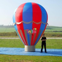 Ballon publicitaire gonflable géant avec éclairage LED, ballon à air chaud extérieur pour exposition sur toit