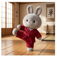 Peluche de lutteur, jouet d'arts martiaux (Judo, Karaté), mascotte sportive personnalisable avec logo, cadeau promotionnel