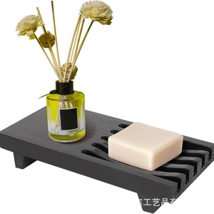 Wooden Soap <b>Dish</b> Rectangular Minimalist Design Bathroom Storage <b>Rack</b> With Drainage For Soap And Toiletries - Product Image 5