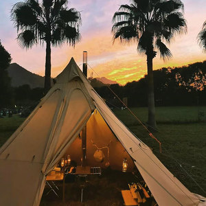 Tienda caliente Tipi de algodón ultraligera para 4 personas con conector de estufa ignífugo y 2 puertas para tubos de chimenea para acampar al aire libre - Product Image 5
