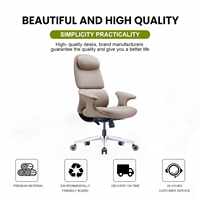 Chaise de bureau à dossier haut, chaise de bureau exécutive en cuir, chaise de bureau ergonomique en cuir moderne, chaise pivotante confortable pour le bureau