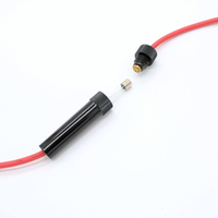 Porte-fusible en cuivre en ligne 10x38mm, étanche, à vis, pour fusibles à tube de verre, faisceau de câblage marin et automobile, fil rouge, 10kA 125V/250V