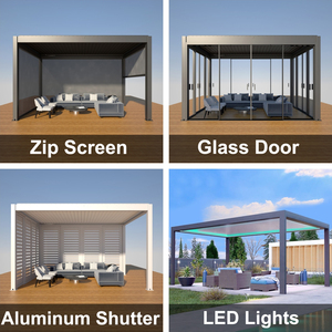 Cubierta <span class=keywords><strong>exterior</strong></span> para patio, parasol bioclimático, persiana de aluminio motorizada para balcón, toldo para lluvia, toldo para exteriores, Gazebo, pérgola - Product Image 5