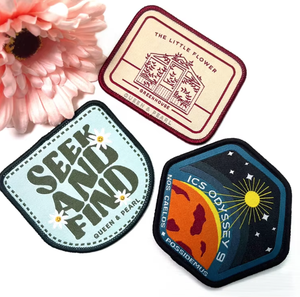 Tùy chỉnh nhà sản xuất chất lượng cao Logo văn bản dệt các bản vá lỗi may sắt trên lưng cho quần áo mũ với merrow biên giới - Product Image 2