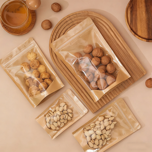 Sachets Doypack en Papier Kraft avec Fenêtre Transparente et Fermeture Zip Refermable pour Noix, Fruits Secs et Snacks - Product Image 3