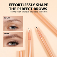 Crayon à sourcils ultra-fin, marque privée, logo personnalisé, crayon à sourcils liquide, pointe micro-brosse flexible, anti-bavures, stylo de maquillage pour sourcils
