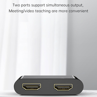 Adaptor USB 3.0 ke Dual HDMI 1080P 60Hz, Splitter Extender Converter, Layar Ganda, Tampilan Cermin untuk Laptop Windows Mac