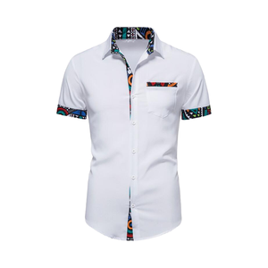 Chemise à manches courtes pour homme, nouvelle collection, imprimé, col à revers, boutons, poches, tissu à carreaux, simple boutonnage, anti-froissement, respirant - Product Image 1