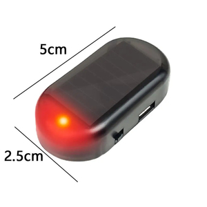 Lampe de sécurité factice solaire pour voiture, alarme factice simulée sans fil, avertissement antivol, lampe de campement LED clignotante imitation - Product Image 4