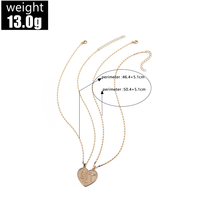 Nouveauté 2025, collier de couple tendance sur le thème de l'amour, pendentifs en forme de cœur, design assorti, chaîne de clavicule, personnalisable OEM