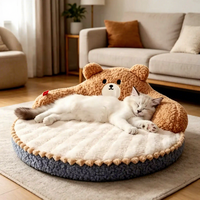 Canapé-lit pour animaux de compagnie de luxe de qualité supérieure en forme d'ours, lit pour chat chaud toutes saisons, nid douillet pour chien en peluche, mobilier pour animaux de compagnie de haute qualité, vente en gros