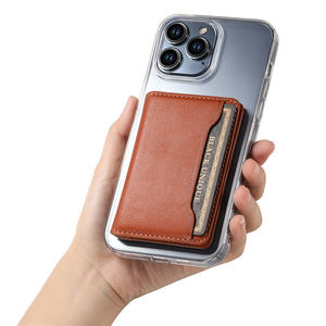 ที่ใส่บัตรแม่เหล็กคุณภาพสูง แข็งแรง ถอดออกได้ หนังวัวแท้ กระเป๋าสตางค์สีดำอเนกประสงค์ สำหรับ iPhone และ <span class=keywords><strong>Samsung</strong></span> - Product Image 5