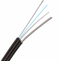 Kabel Drop FTTH 1 Core GJYXFCH FRP Self-Supporting Kekuatan Tarik Tinggi Putih/Hitam Tersedia Stok Besar Alchuang untuk Luar Ruangan