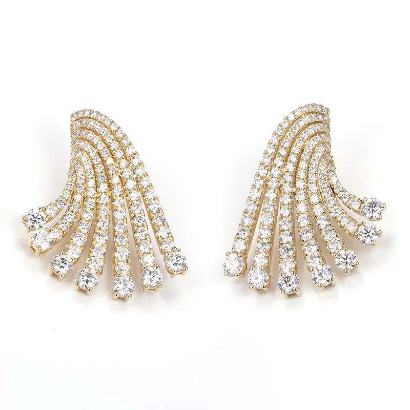 Messi Jewelry 18k yellow gold luxury lab grown diamond earrings
