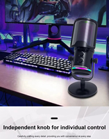 Microphone USB professionnel Oneleader M16 en métal pour le gaming, filaire USB-A, avec carte son à suppression de bruit, RGB, à condensateur, 20Hz-20kHz, haute performance