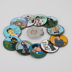 Marqueur de balle de golf en fer/acier à faible MOQ avec motif coloré et design amusant, <span class=keywords><strong>carte</strong></span> de golf en métal imprimée - Product Image 6