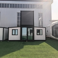 Casa Contenedor de Diseño Moderno con Estructura de Acero Prefabricada y Pared Exterior de Metal Corrugado para Vivienda y Oficina