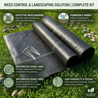 Toile paysagère tissée en PP noire anti-UV, barrière anti-mauvaises herbes, tissu de contrôle des adventices pour applications agricoles et de jardinage