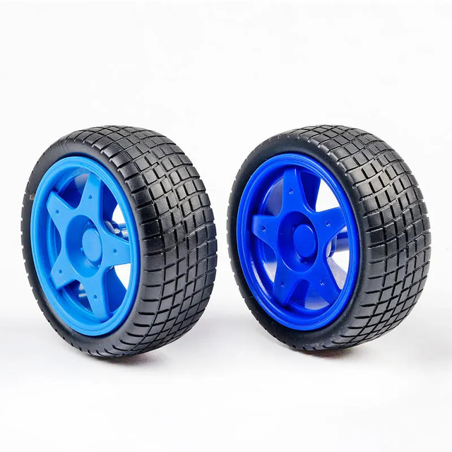 Aiconnecting Blue 65mm TT BO Motor Robot Wheel with Mount for Projects and Robotics Kits