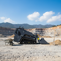 Mini-chargeuse compacte certifiée EPA avec moteur Kubota 17,2 kW, chargeuse sur chenilles compacte avec garantie d'un an pour la construction agricole