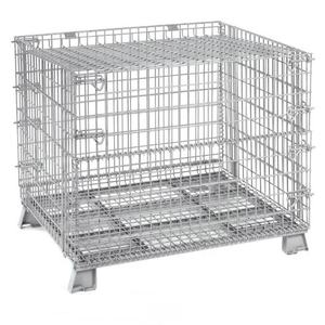 Welded <strong>Gabion</strong> Storage Cage with Wheels Square Mesh Galvanized <strong>Steel</strong> Wire for Warehouse Use Cutting &amp; Bending Services - Product Image 2