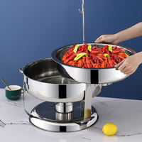 Luxuriöser Edelstahl-Chafing-Dish mit Alkoholheizung, Speisenwärmer für Buffet-Servierungen in Restaurants, Hotels und bei Partys