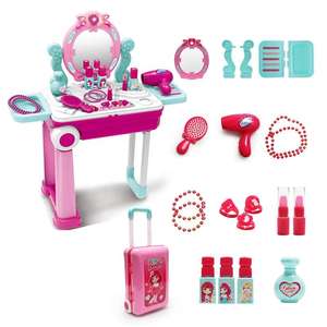 Juego de simulación de <span class=keywords><strong>maquillaje</strong></span> para niñas y niños, tocador y maleta de princesa de belleza, regalo 2 en 1 - Product Image 2
