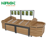 Étagère de présentation en bois sur mesure pour épicerie, fruits, légumes, boulangerie, gondole de comptoir – Prix usine