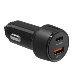 2023 Mới Xách Tay Car Charger 30W Dual Port Car Charger USB A & USB C Cổng Cho Điện Thoại Và Máy Tính Xách Tay Với Ce FCC RoHS