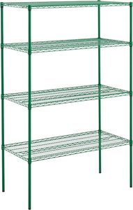 Conjunto de estanterías de tres niveles de resina epoxi verde, estanterías de almacenamiento comerciales personalizables por fábrica - Product Image 3