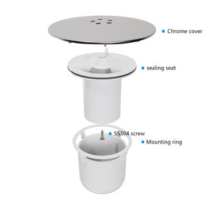 غطاء تصريف دش 90 حفرة من الكروم ، غطاء تصريف دش سريع التدفق من ABS ، غطاء تصريف دش بديل من ABS - Product Image 3