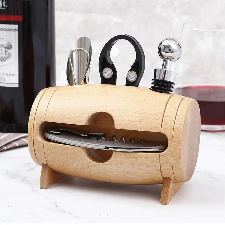 Coffret cadeau ouvre-vin avec boîte en bois comprenant un kit d'outils pour le vin pour un kit cadeau d'affaires