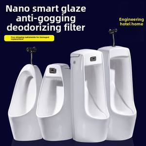 Urinario para hombres con sensor automático de diseño moderno, urinario de cerámica montado en la pared y de pie para adultos para uso en el baño - Product Image 2