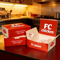 Boîtes d'emballage pour la restauration rapide en carton recyclable écologiques personnalisées pour poulet frit, frites