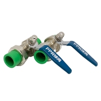 Vente en gros Vanne à boisseau sphérique double union Fabricants de plastique Raccords PPR Vanne à boisseau sphérique double union