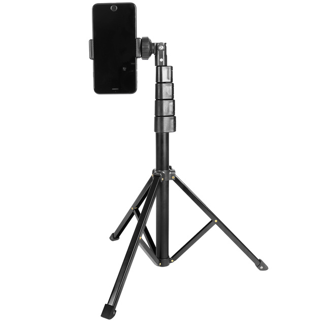 Kingjoy 50'' Foldable Mobile Phone Holder Stand Camera Extendable Aluminum Professional Tripod Speed Lock for Smartphone Ring